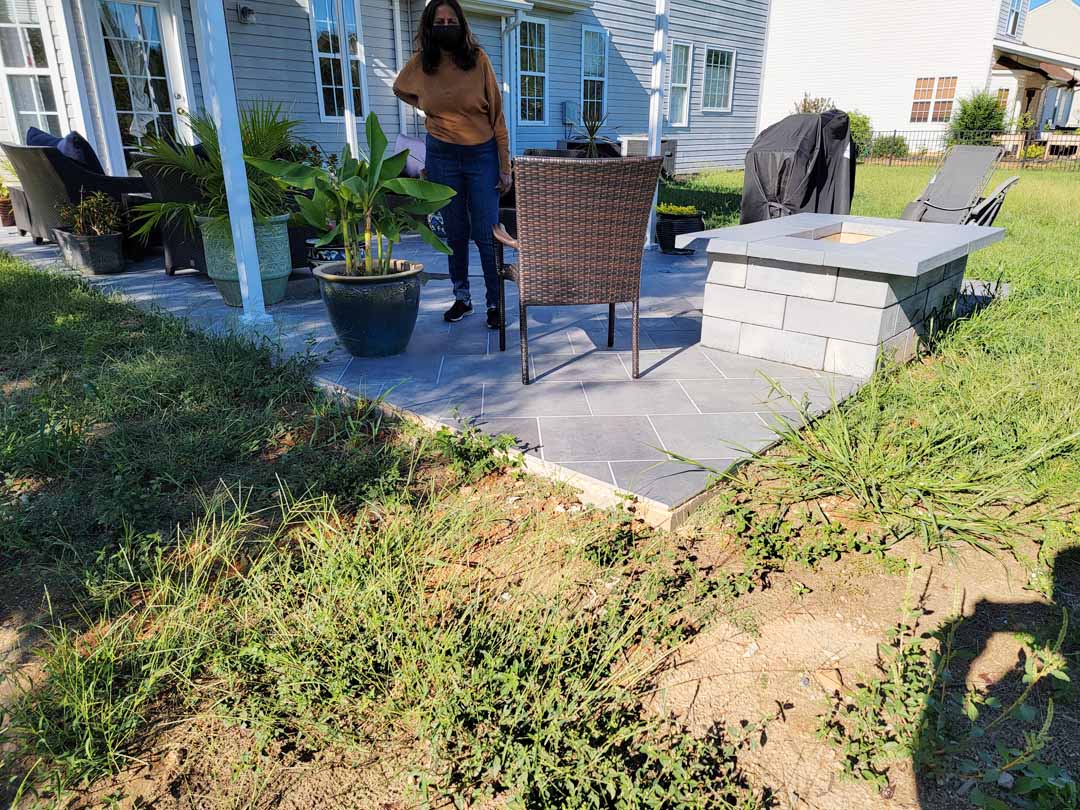 Patio paver installation