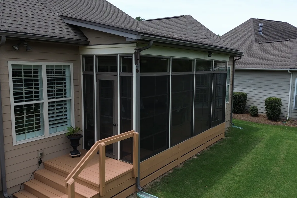 Vinyl-film room addition detail contractor Creekside Charlotte NC complete