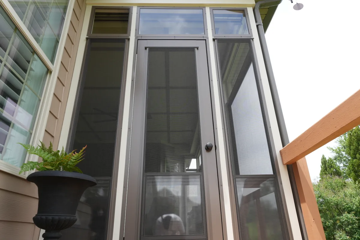Completed vinyl sunroom addition detail Mecklenburg County Charlotte NC