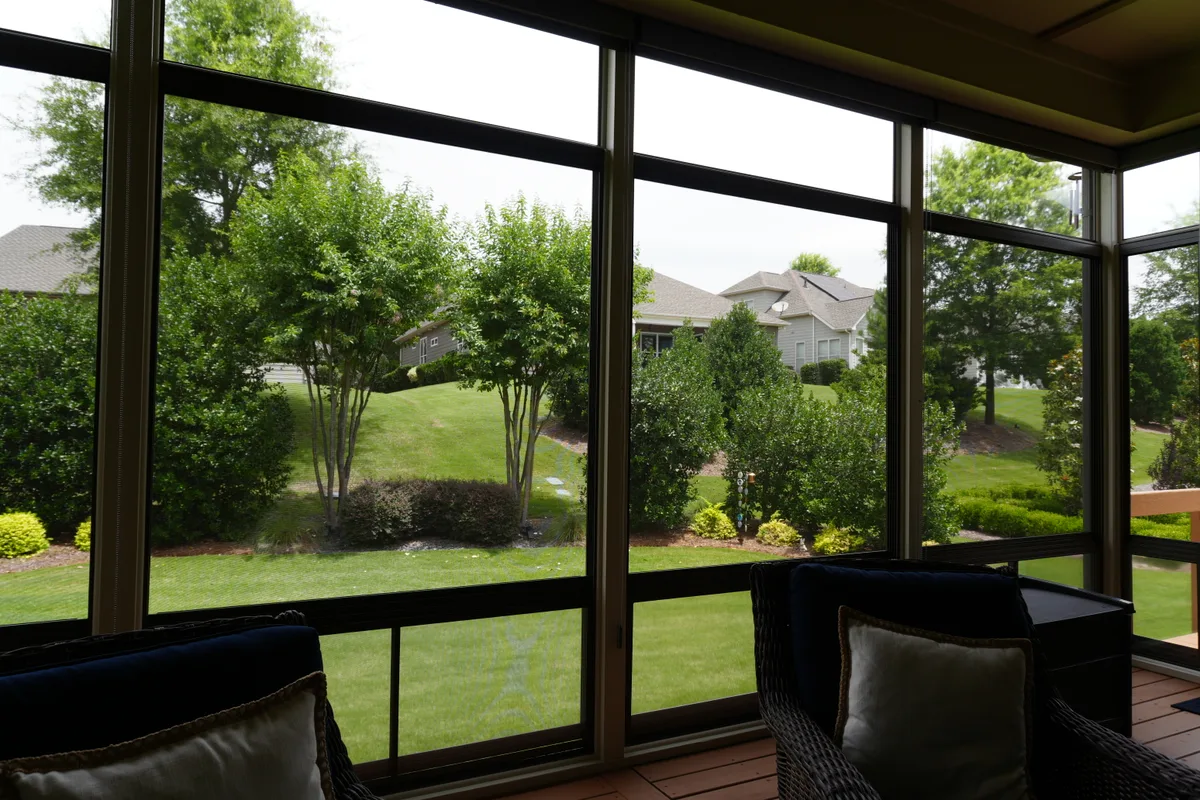 Vinyl-film addition detail 3-season contractor Creekside Charlotte completed