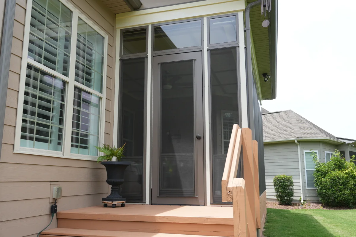 Finished vinyl-film room addition detail Charlotte NC 3-season enclosure