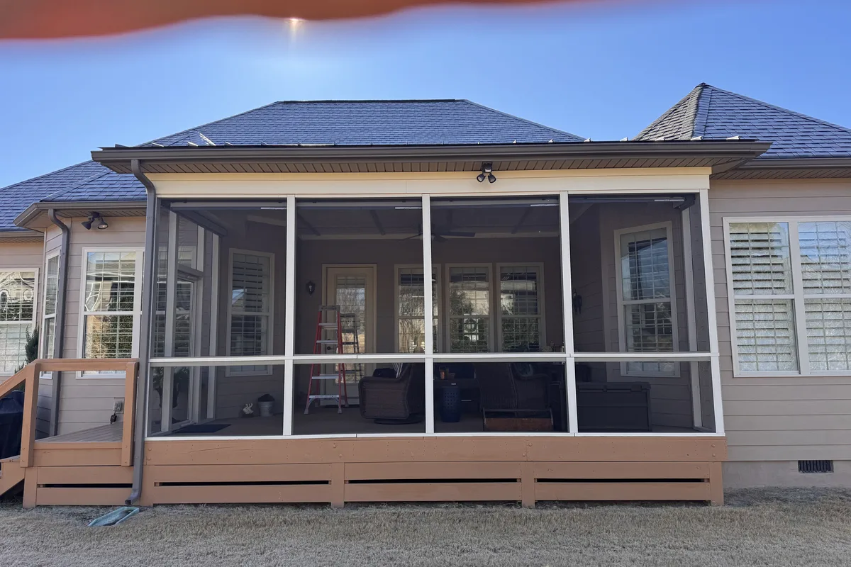 Original porch detail before 3-season room installation Mecklenburg County NC