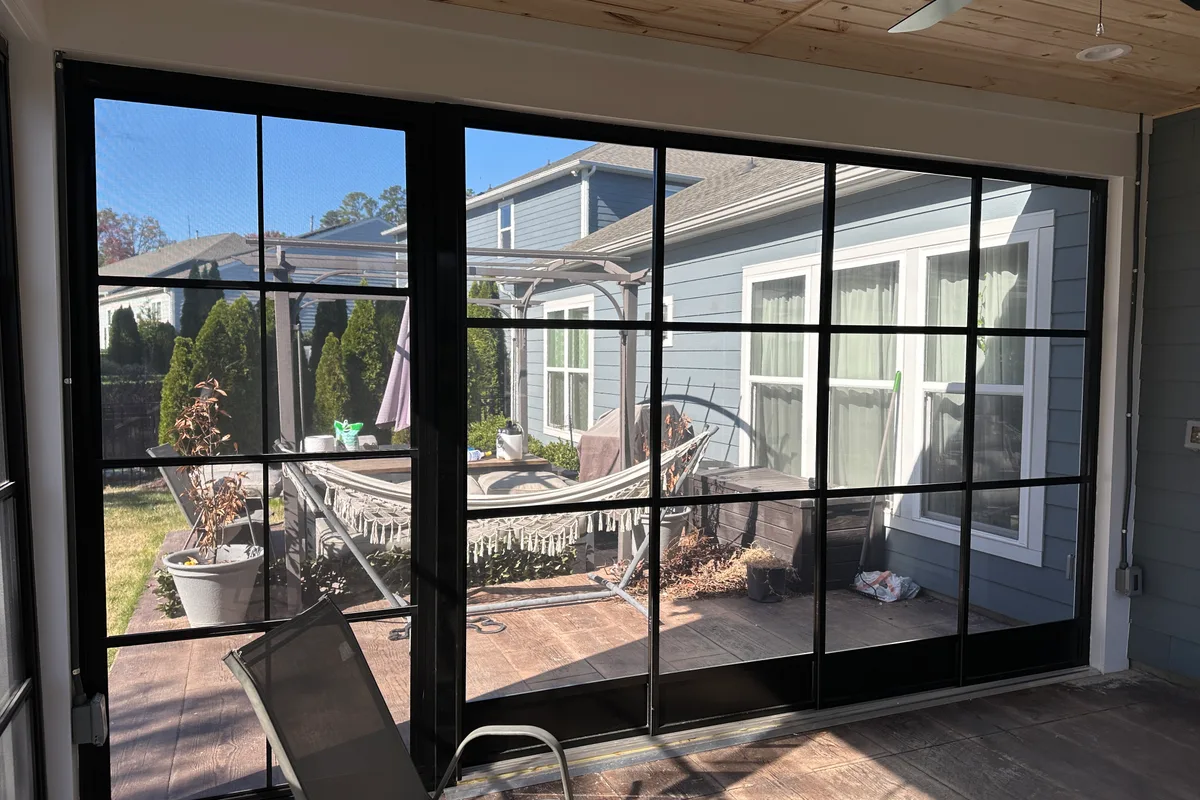 3-season room vinyl film installation detail Charlotte area Mecklenburg County