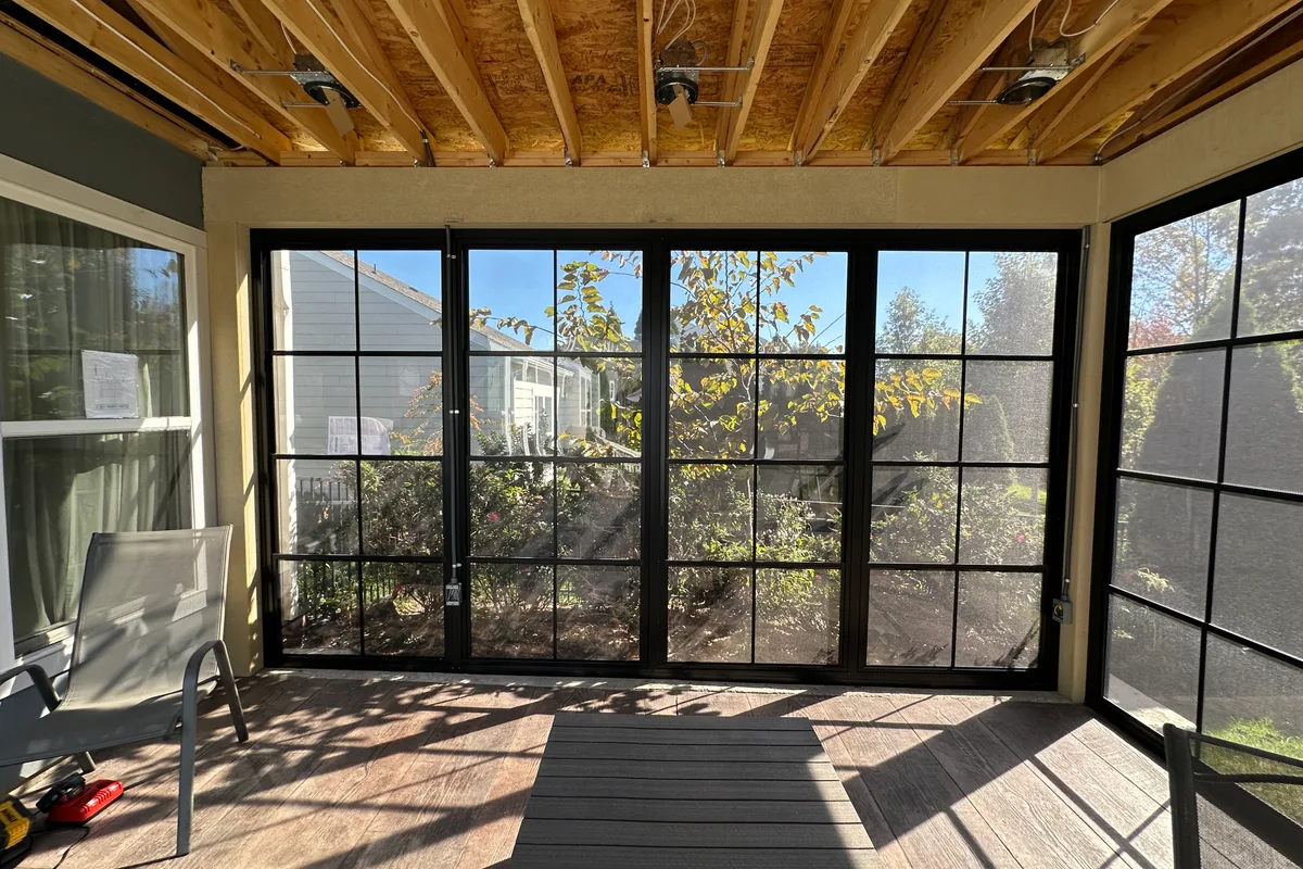 3-season room contractor work in progress Huntersville Mecklenburg County NC