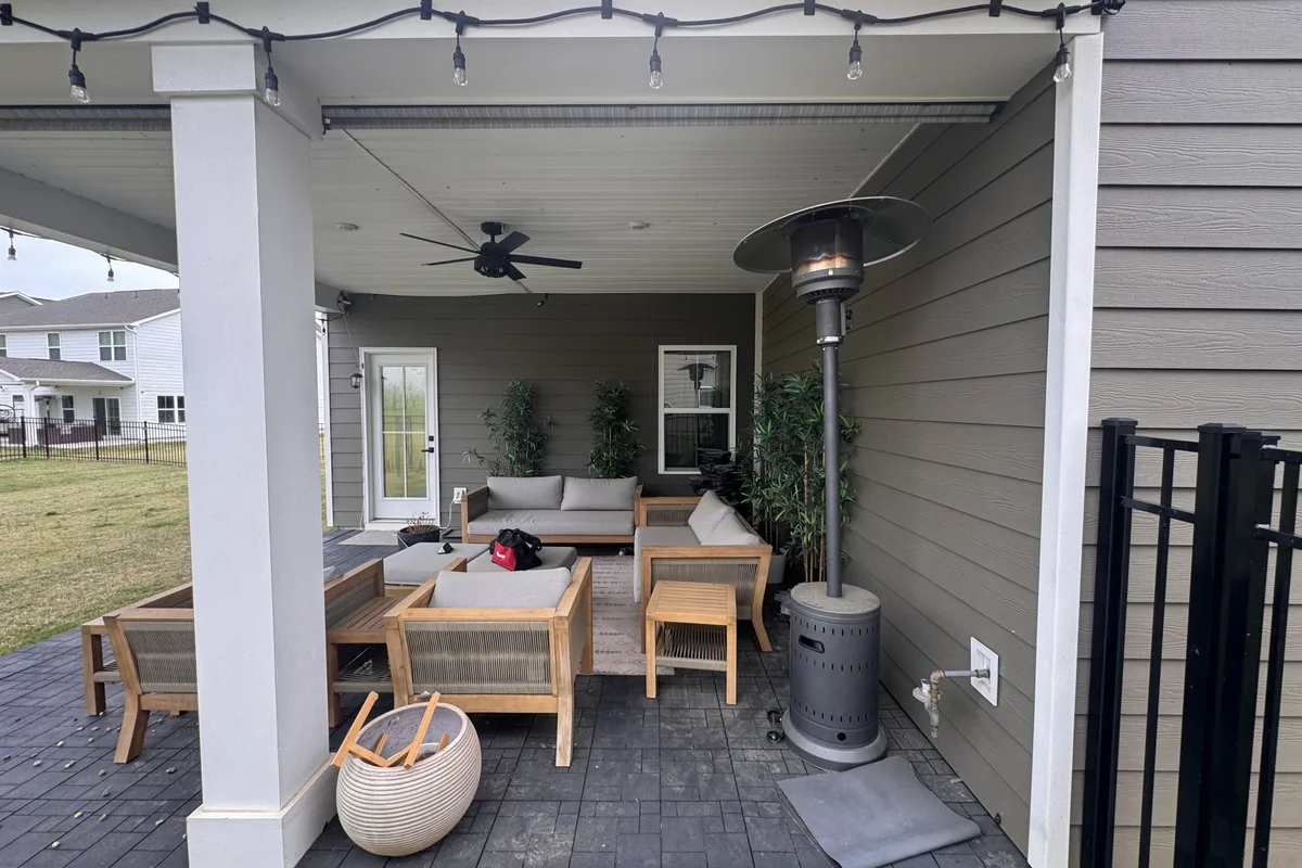 Existing porch before 3-season glass enclosure Indian Trail NC