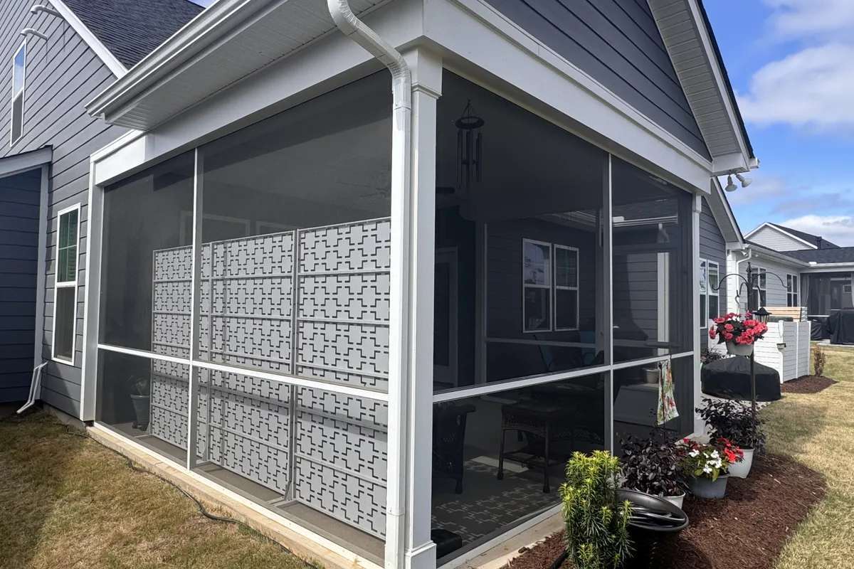Existing structure detail before 3-season sunroom construction in Union County NC