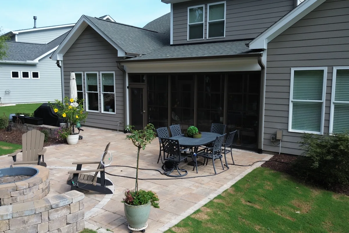 Corner framing detail on 2-inch aluminum wall system for Gaston County porch enclosure