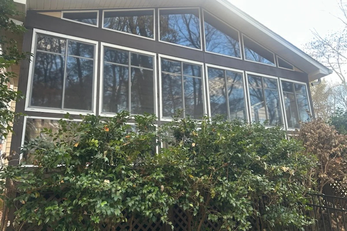 Finished 3-season porch enclosure with vinyl film in Brambleton, Charlotte NC