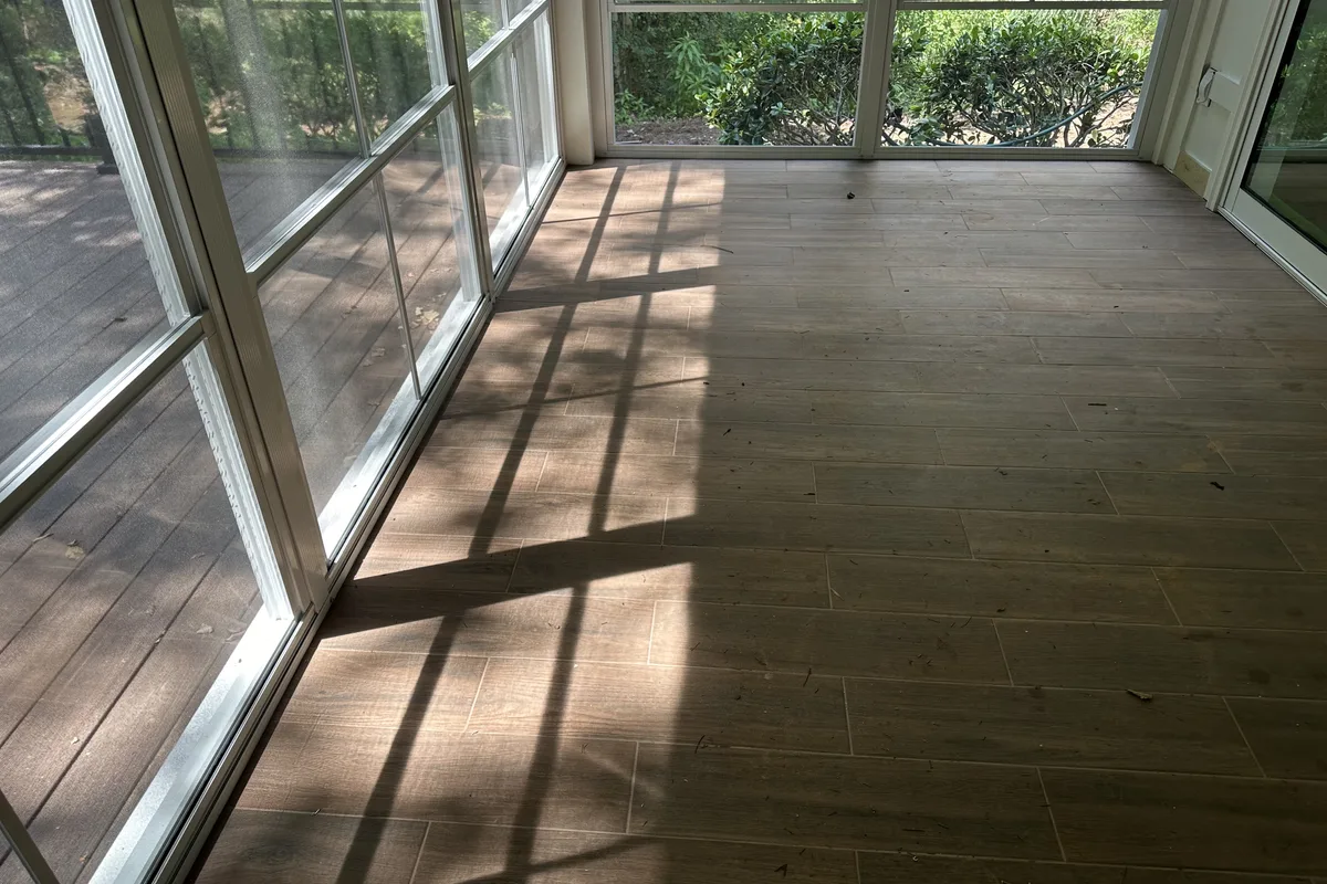 3-season room addition vinyl-film detail in Elrose, Charlotte North Carolina
