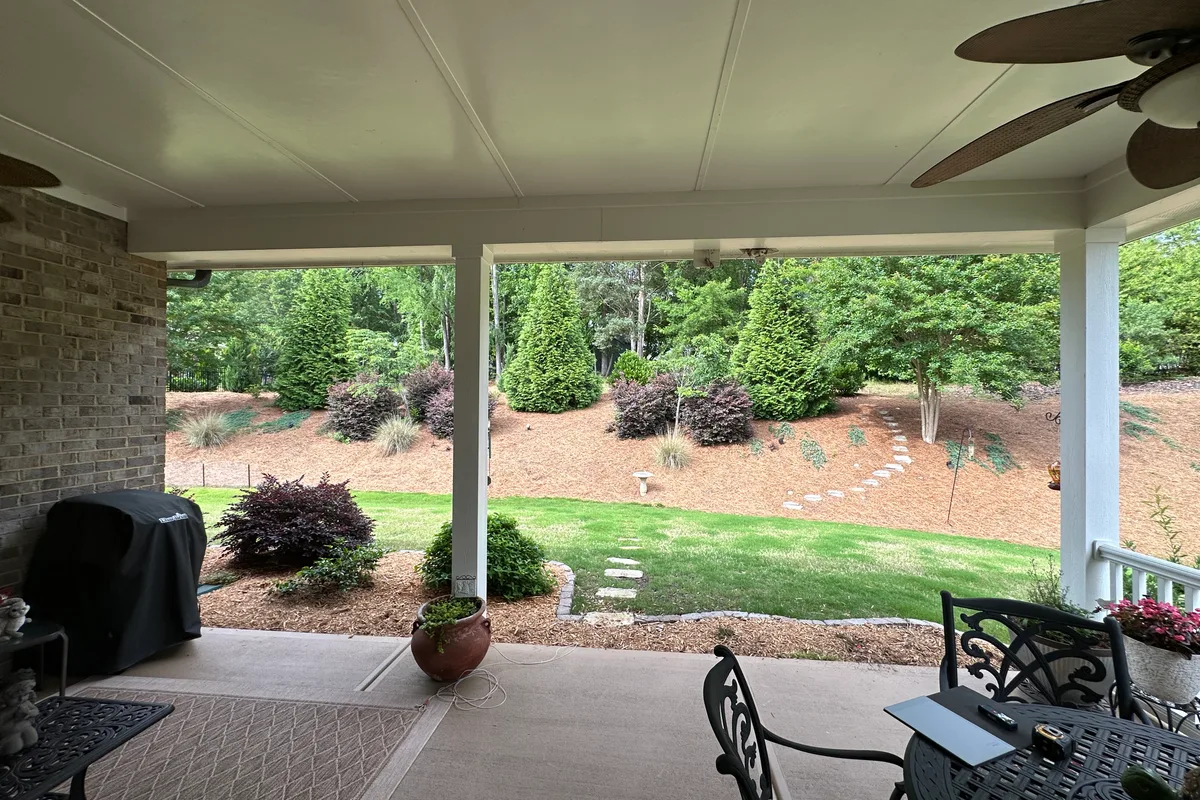 Bare porch structure before 3-season enclosure installation Mecklenburg County