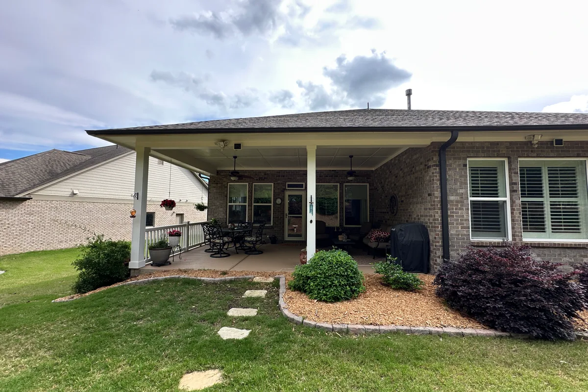 Unenclosed porch before 3-season sunroom project Charlotte NC area