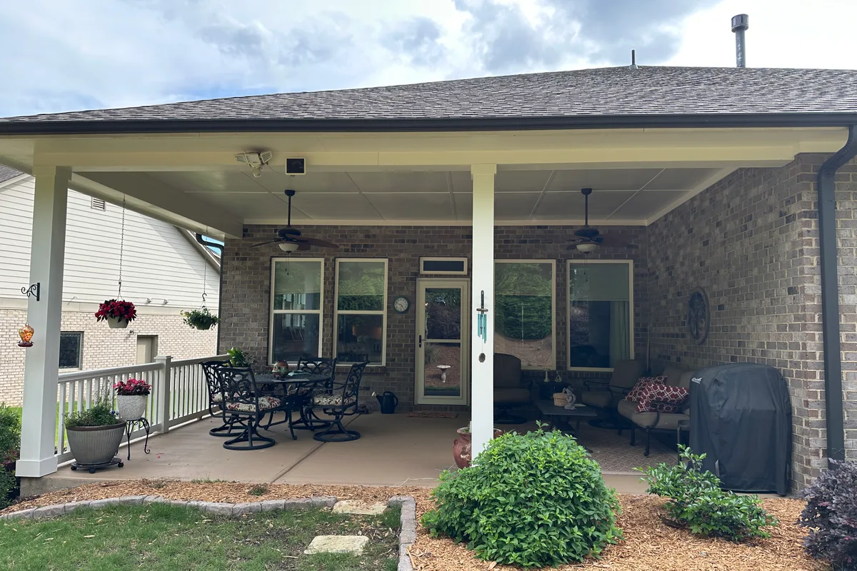Original open porch before 3-season room conversion Mecklenburg County NC