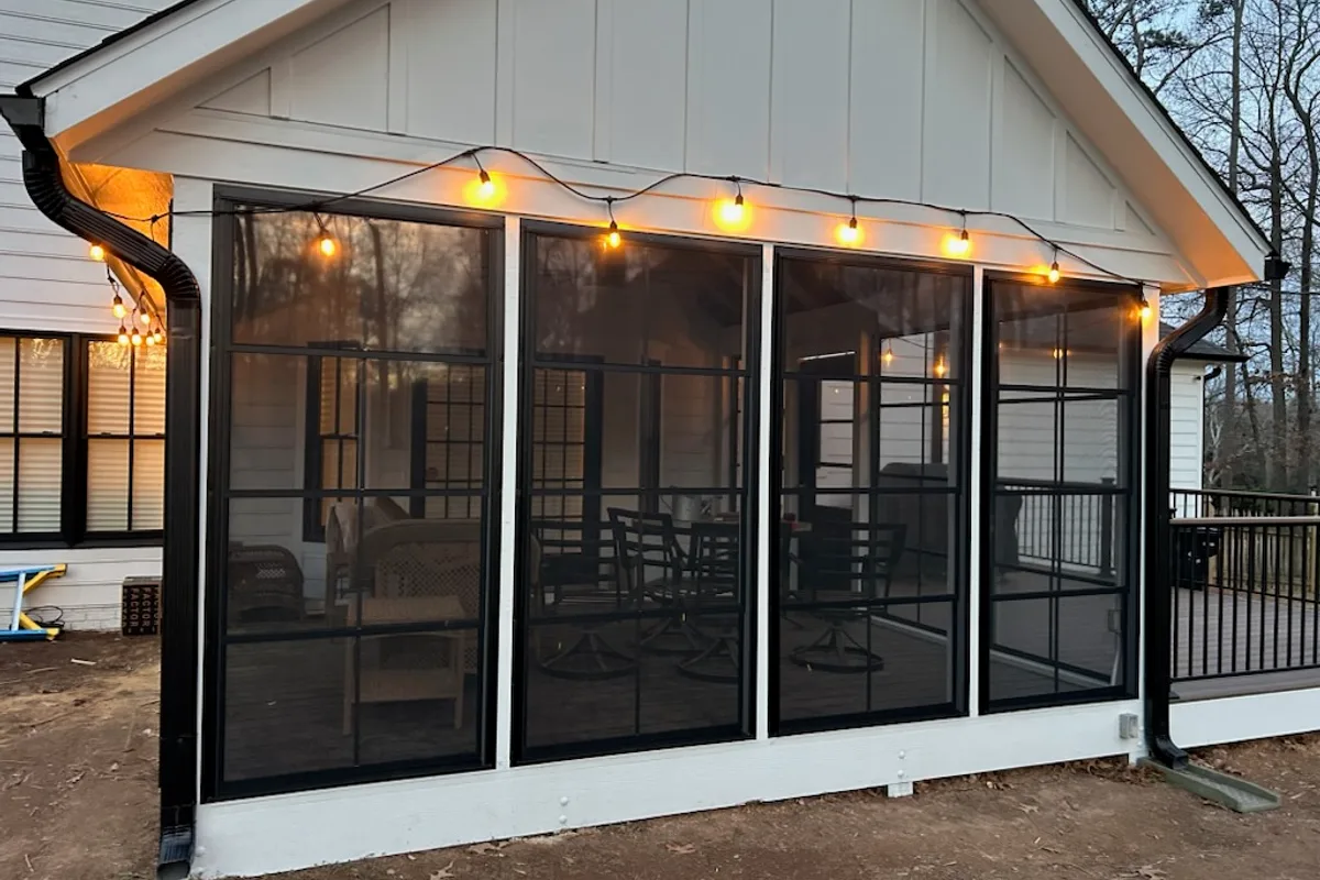 Professional 3-season vinyl sunroom enclosure Monroe NC detail