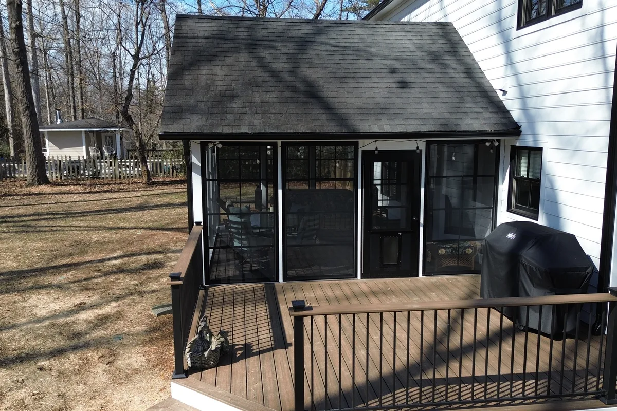 Vinyl film sunroom installation detail Union County North Carolina