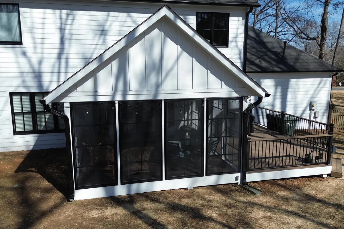 Vinyl film enclosure installation detail Union County North Carolina