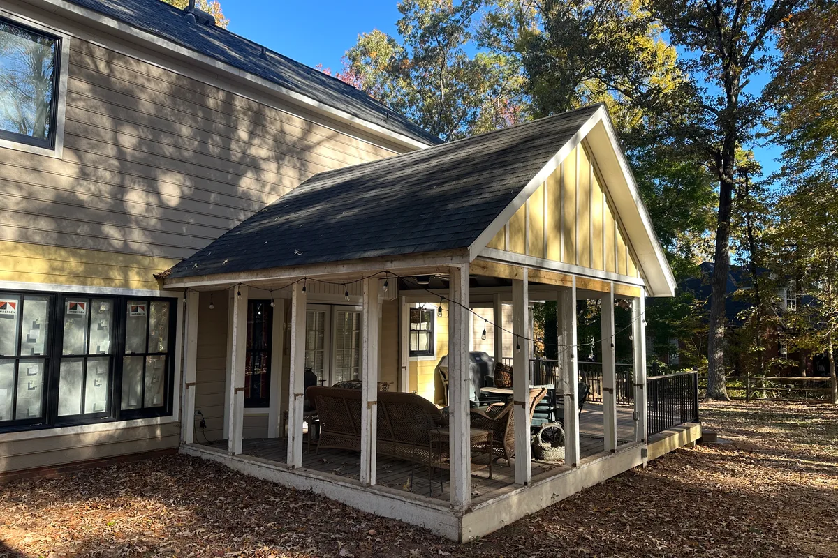 Original porch framework prior to 3-season enclosure Monroe NC
