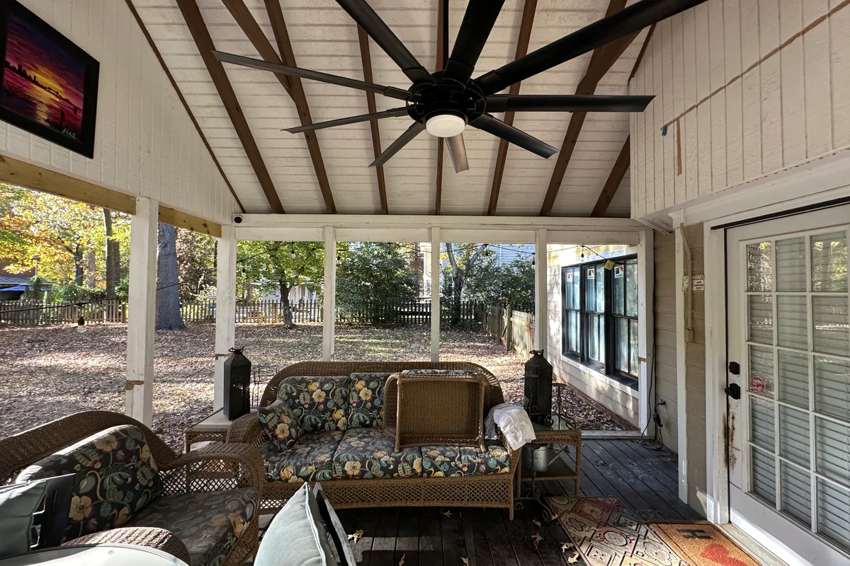 Original patio before 3-season room transformation Union County