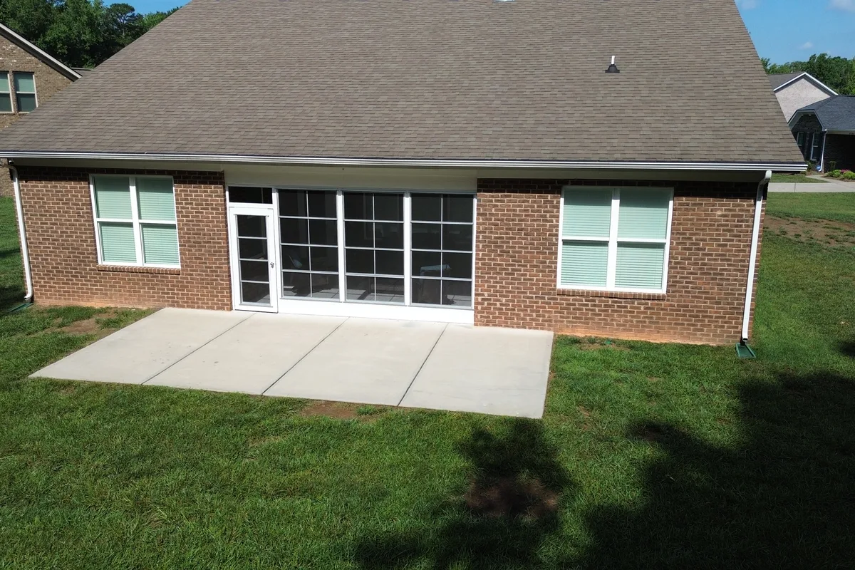 After: close-up of vinyl-film installation on completed 3-season porch enclosure Mint Hill NC