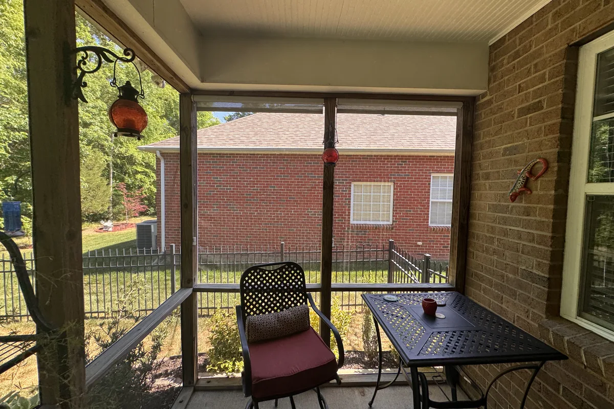 Open structure before porch enclosure installation Weddington Charlotte