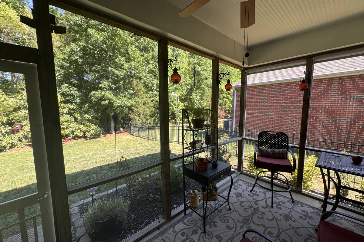 Pre-installation view of open porch Weddington NC enclosure project