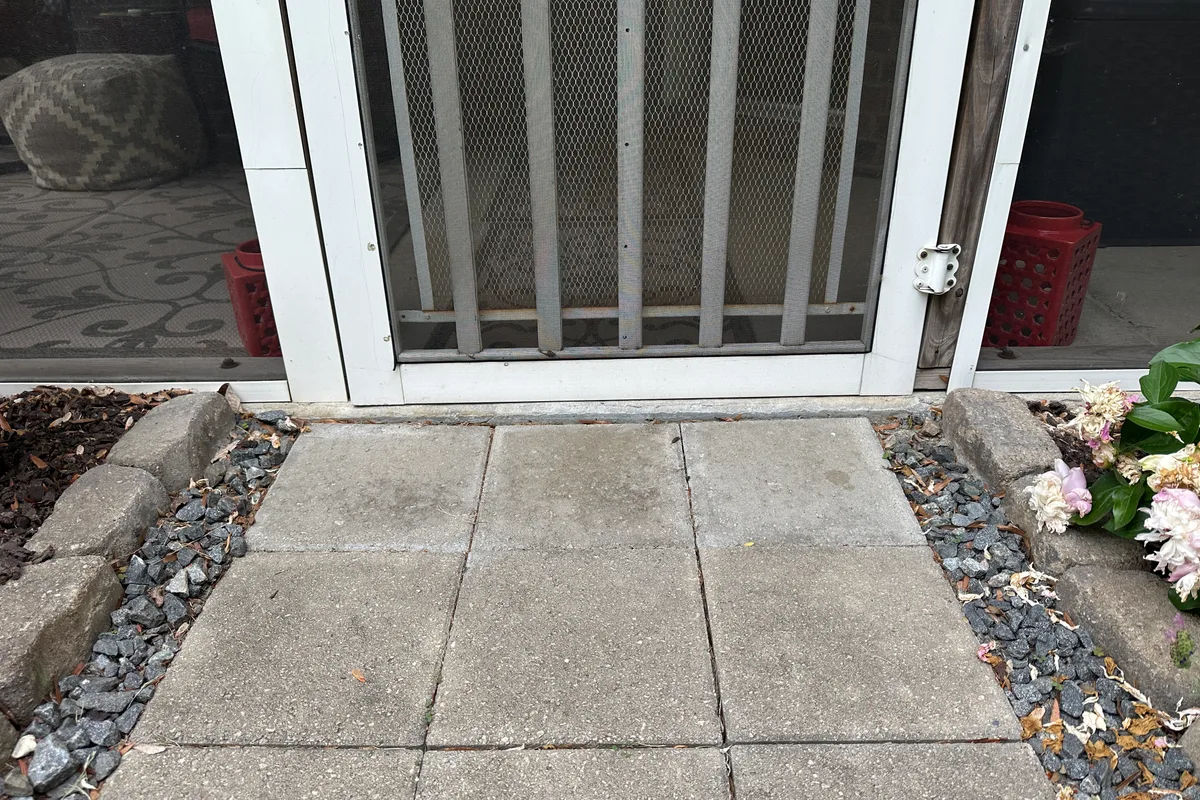 Porch before vinyl film sunroom contractor project Charlotte NC