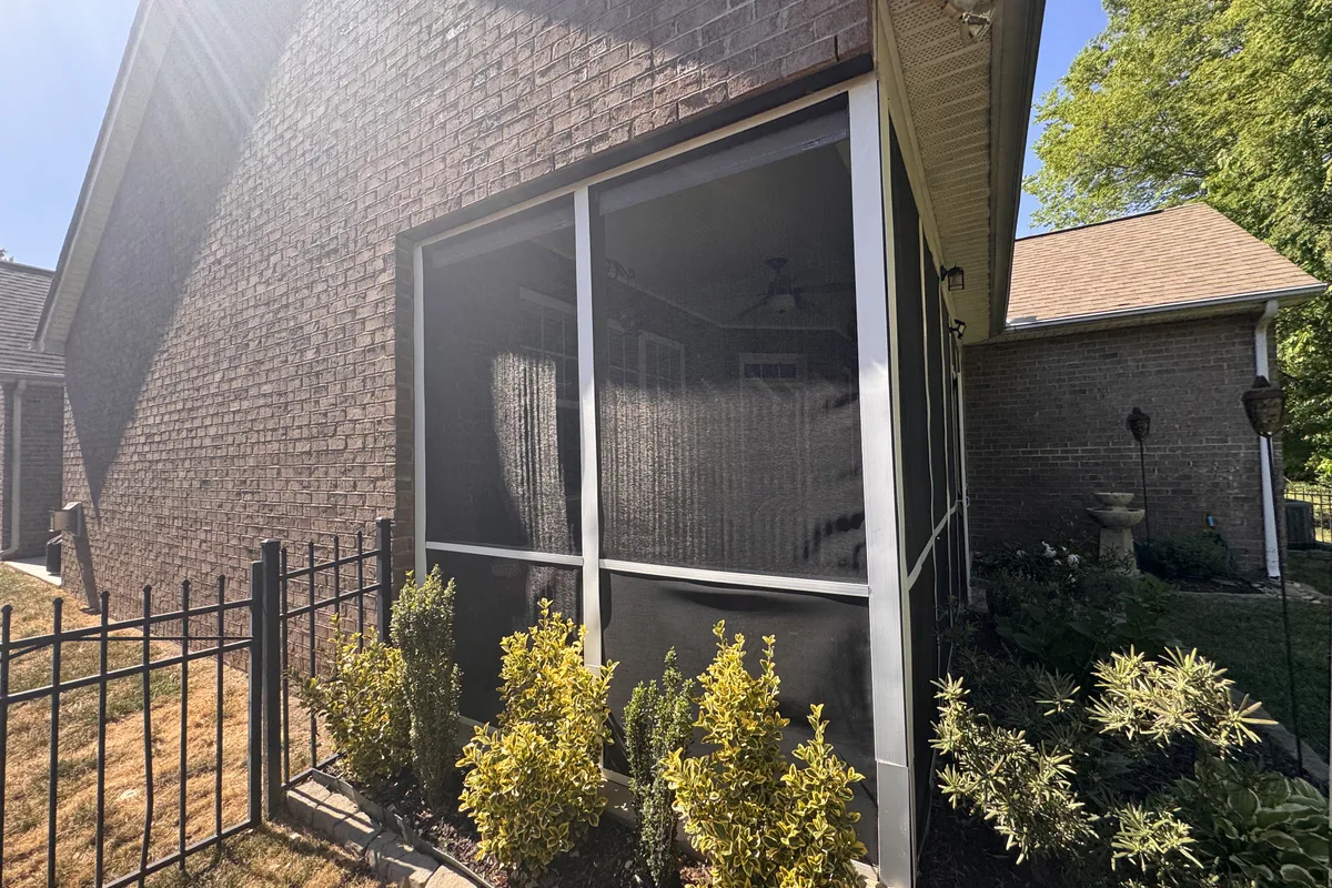 Open porch before screened enclosure project Mecklenburg County NC
