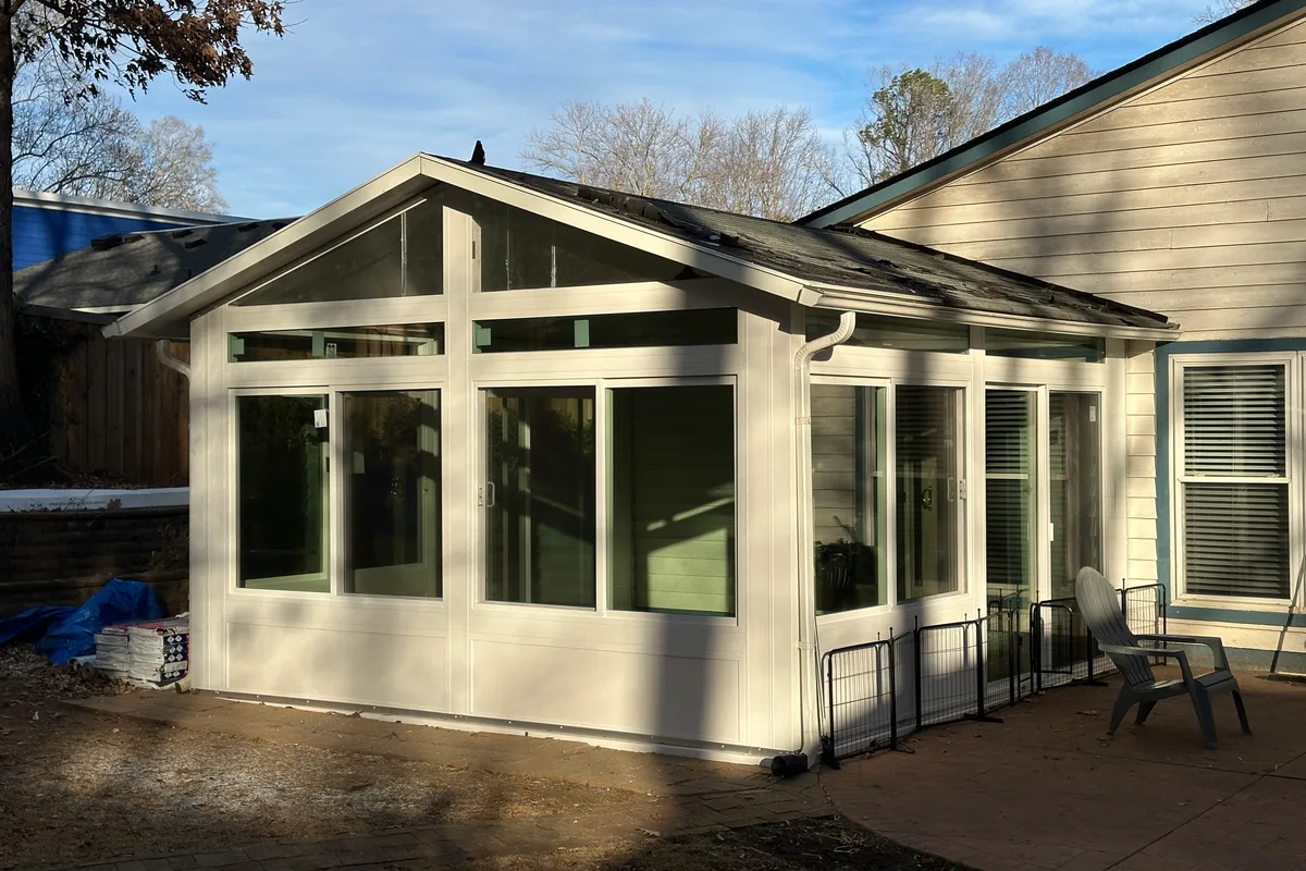 Low-e slider window installation in progress Mallard Creek Charlotte NC