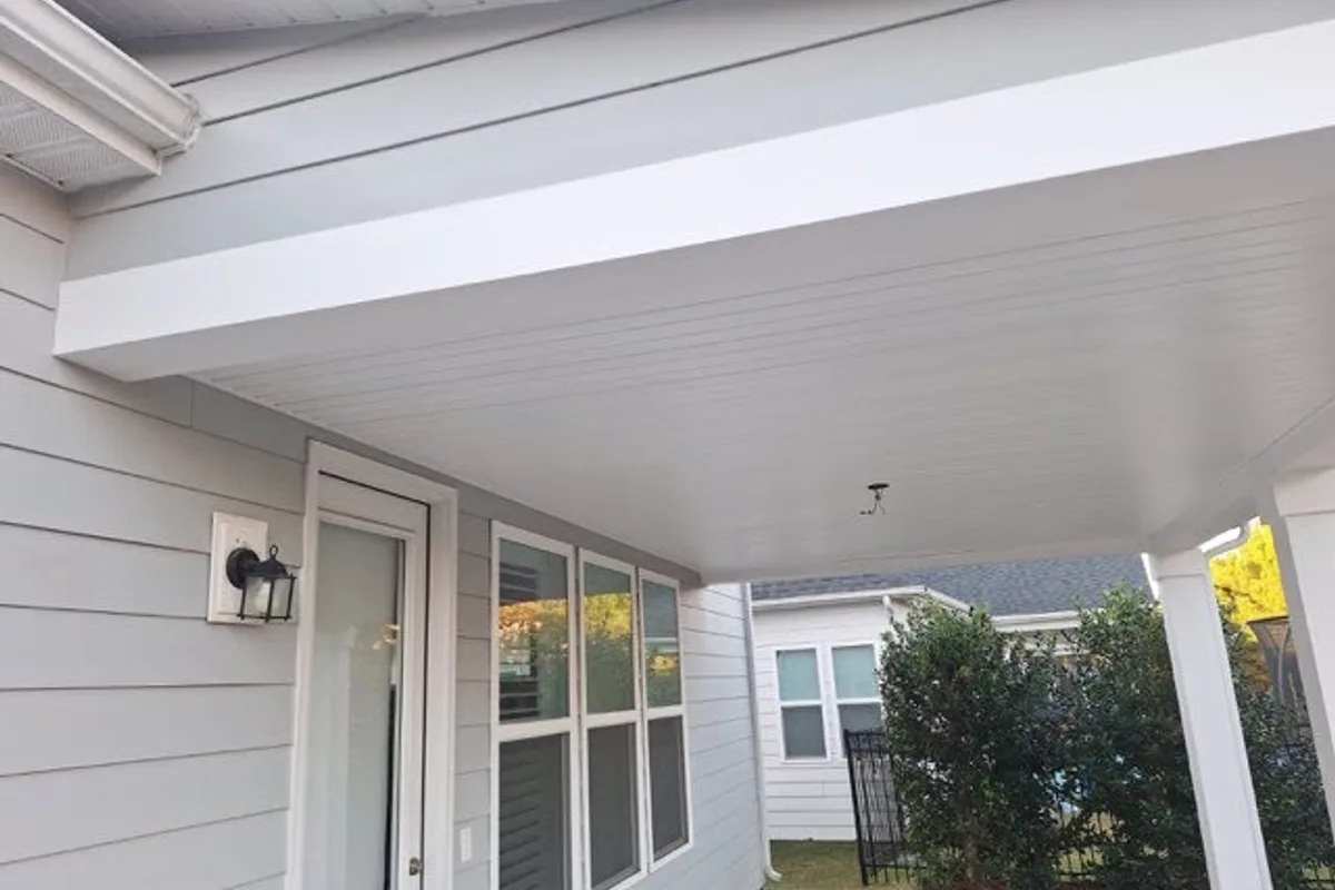 Completed outdoor roof cover detail on Ancient Way, Indian Land SC