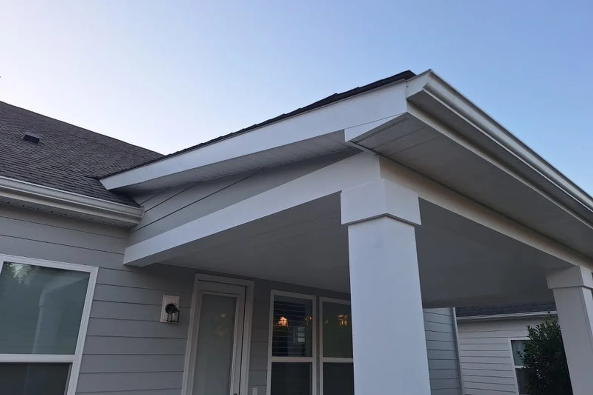 Finished patio cover and roof installation exterior view in Lancaster County SC