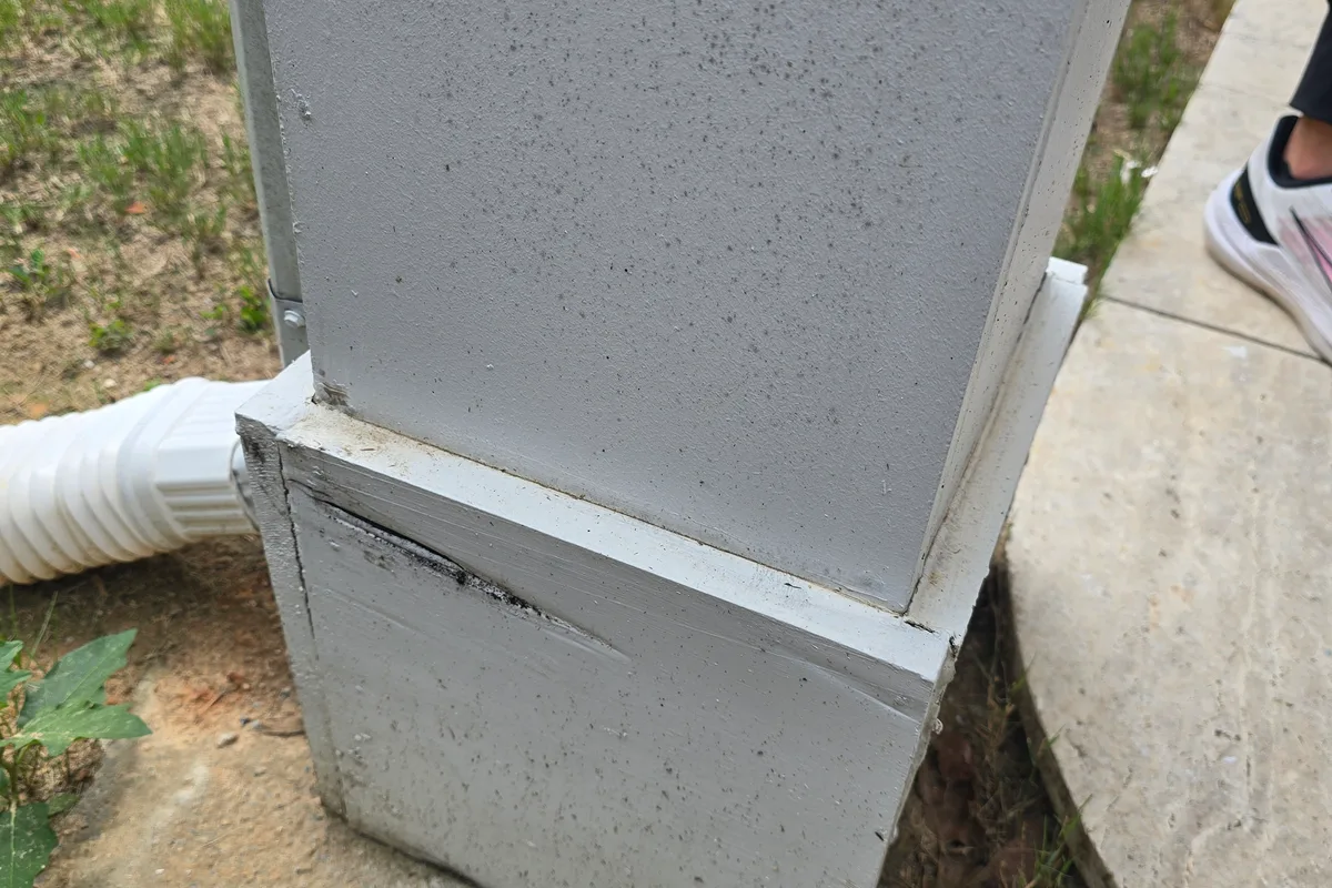 Before photo of covered patio installation site in Indian Land Lancaster County