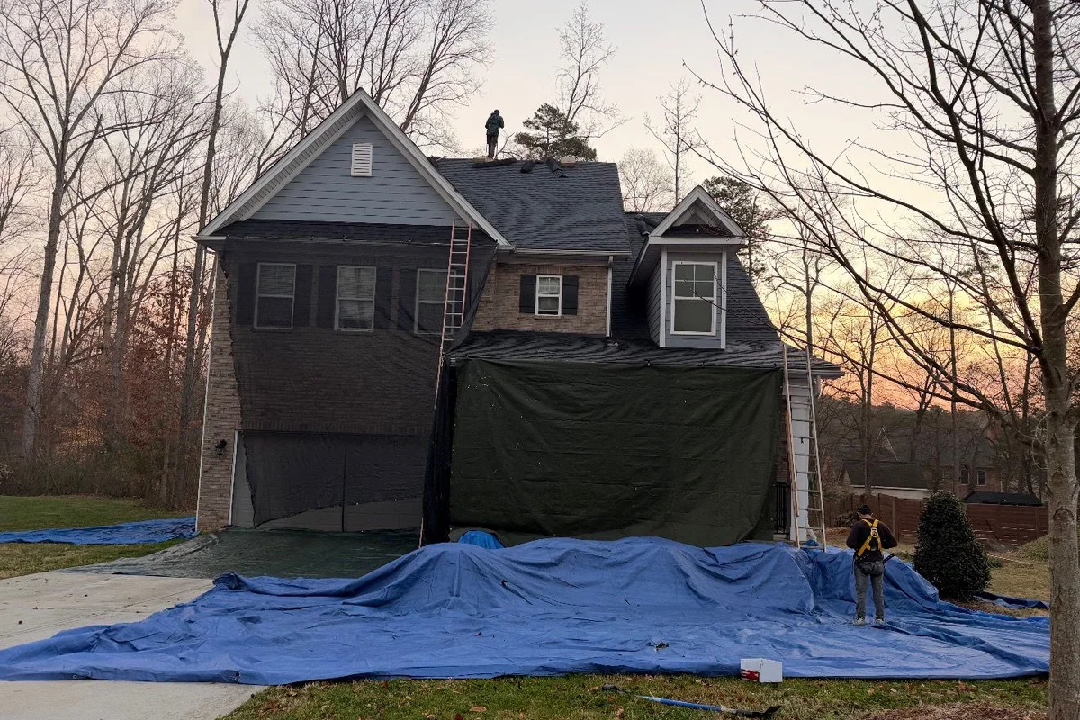Completed roofing project exterior view in Riceland, Charlotte NC by professional roofing contractor